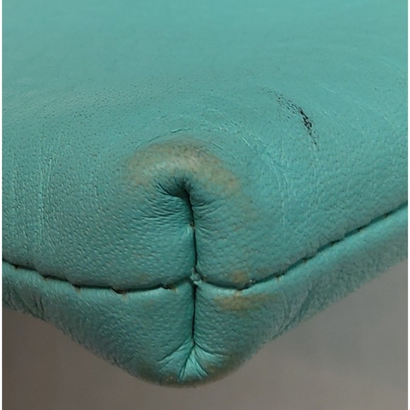 Tiffany & Co. Tiff. Blue Leather Signature Portfolio Clutch Italy *SOME WEAR - Picture 6 of 11